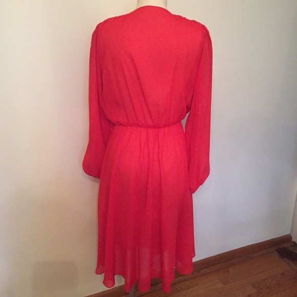 Vintage Red Swoop Neck Dress - Picture 6 of 7